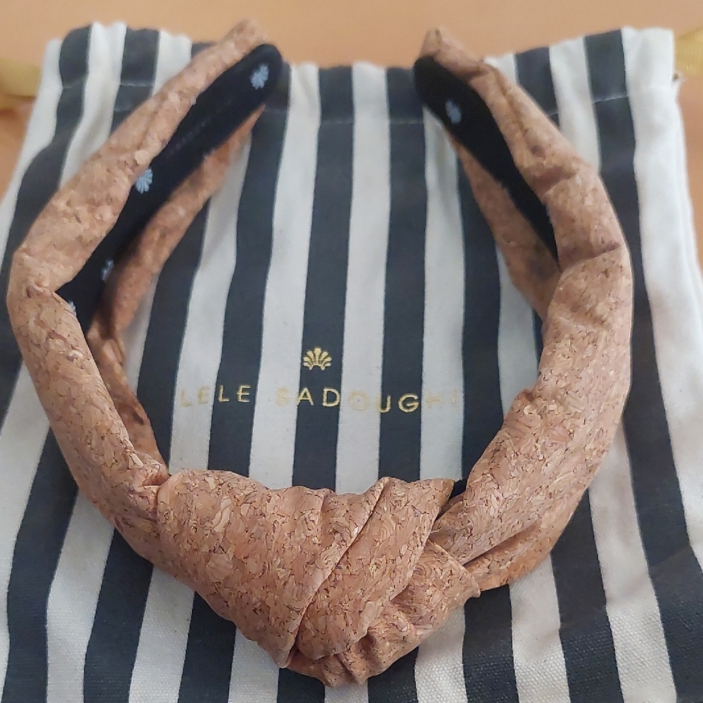 Lele Sadoughi Cork Knotted Textured Headband With Dust Cover